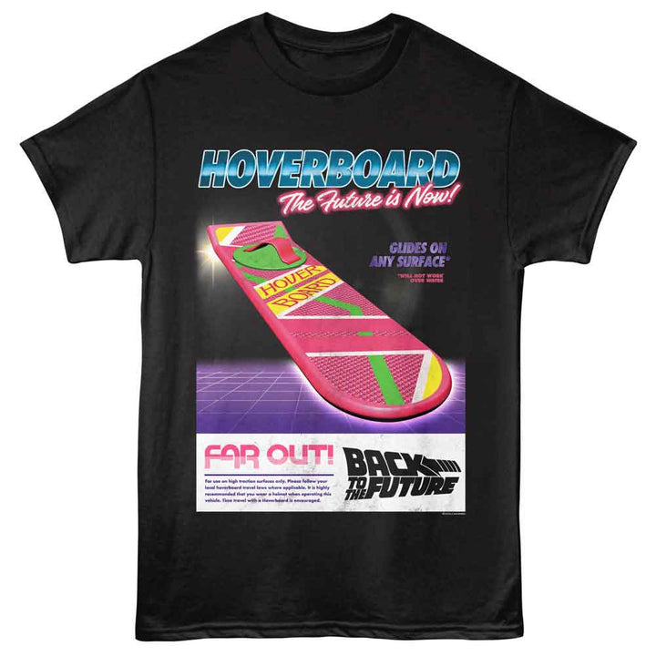 Back To The Future - Hoverboard - Licensed Adult Unisex Short Sleeve T-Shirt - Black