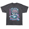 Back To The Future - Futuristic Sign - Bronx Oversized Short Sleeve T-Shirt - Front Print - Gray