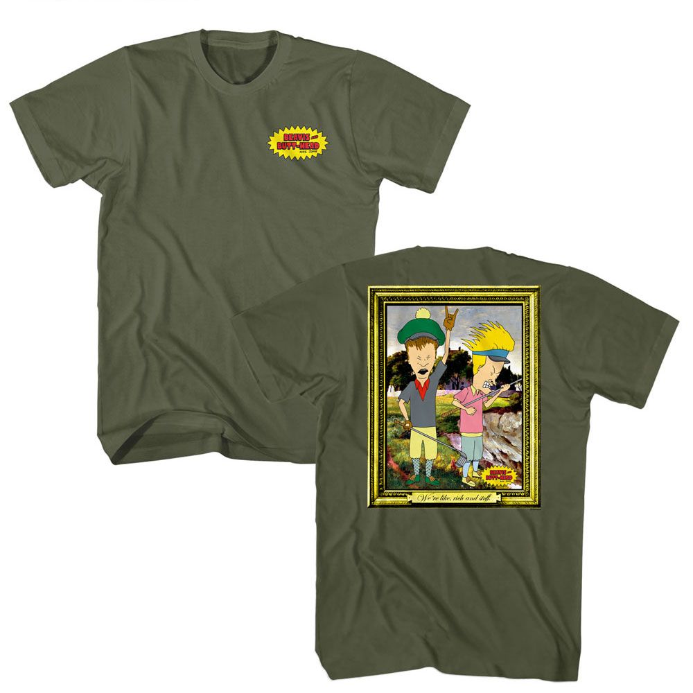 Beavis And Butthead - Rich And Stuff - American Classics 2-Sided Print Adult Short Sleeve T-Shirt