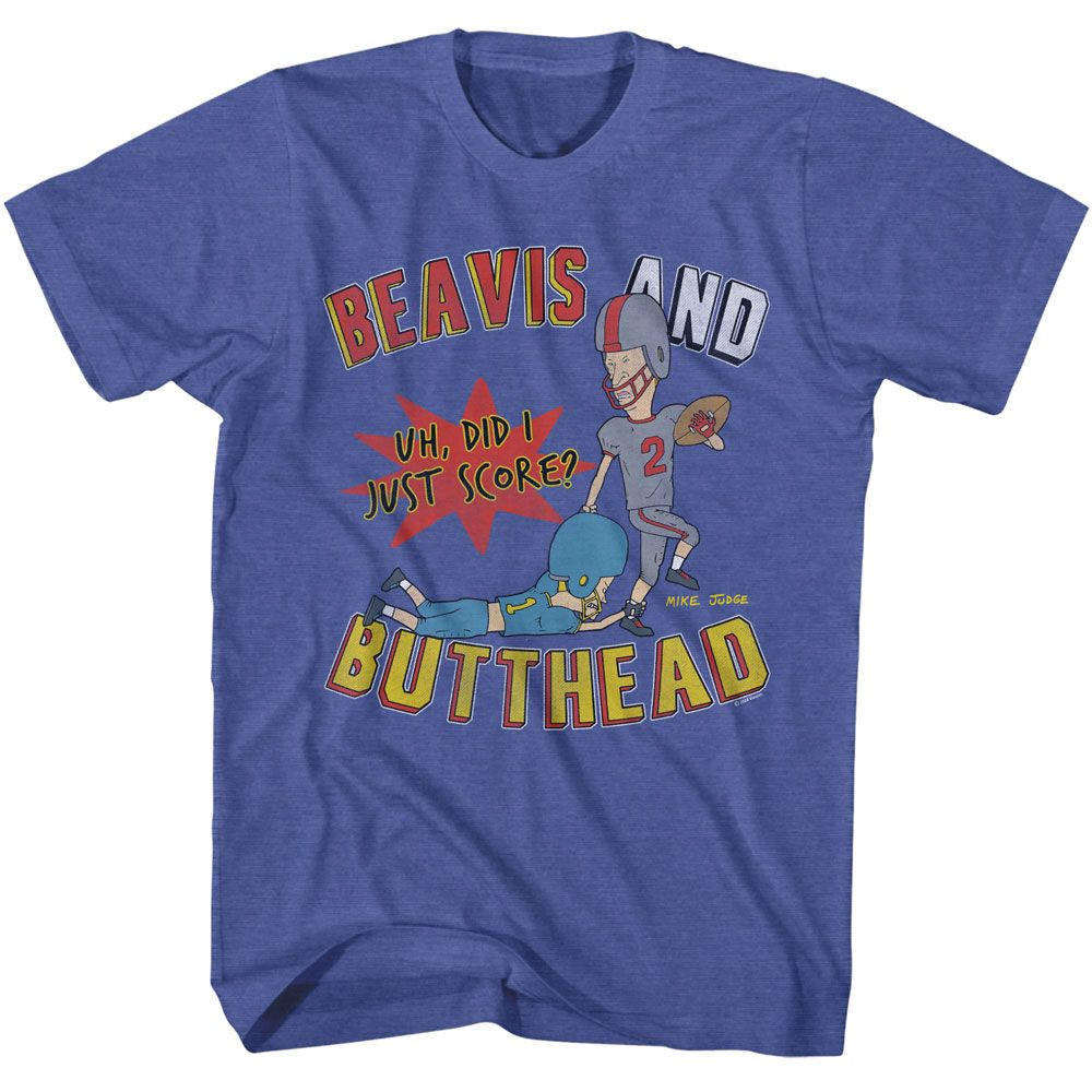 Beavis And Butthead - Football - American Classics Heather Adult Short Sleeve T-Shirt