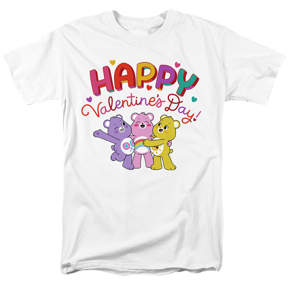 Care Bears - Happy Valentine's Day - Adult Unisex Short Sleeve T-Shirt - White