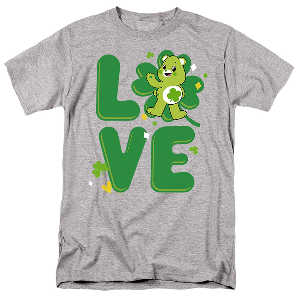 Care Bears Good Luck Bear Love St. Patrick's Day Adult Unisex T-Shirt Gray