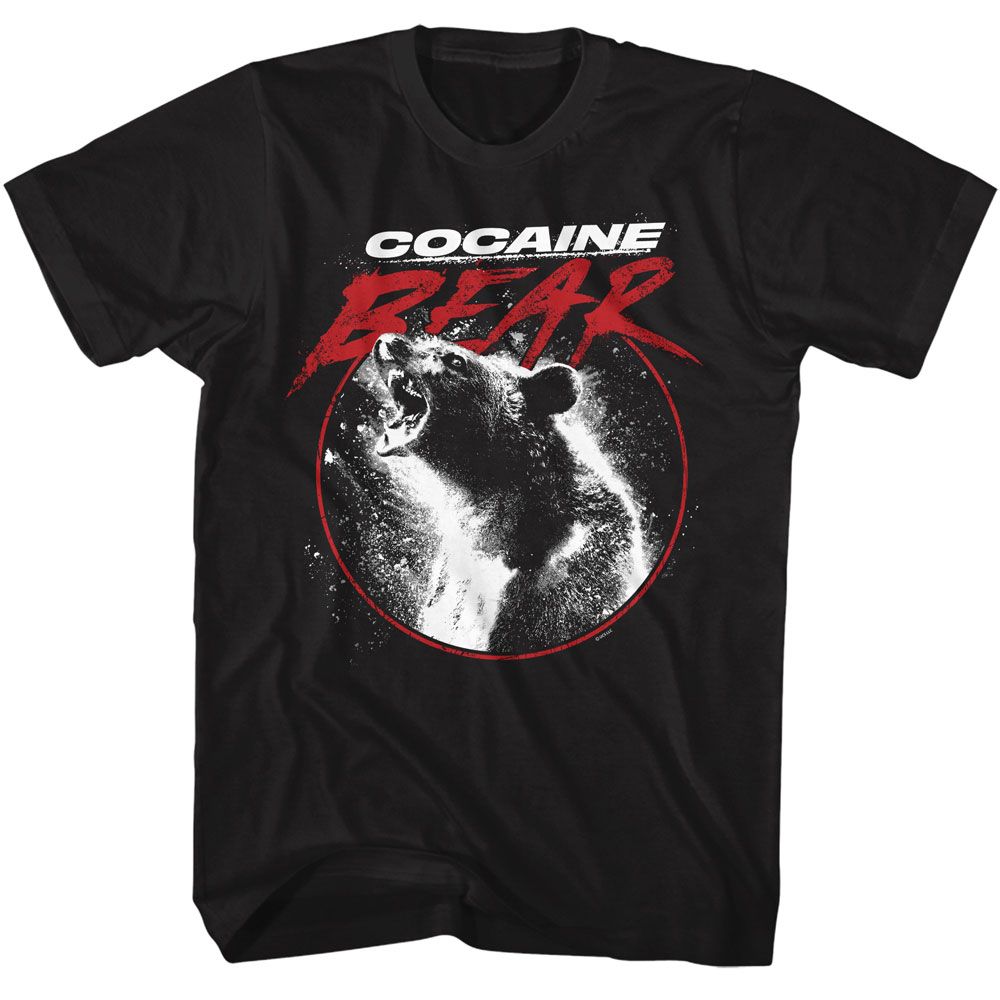 Cocaine Bear - In Circle - American Classics - Solid Black Adult Short Sleeve T-Shirt