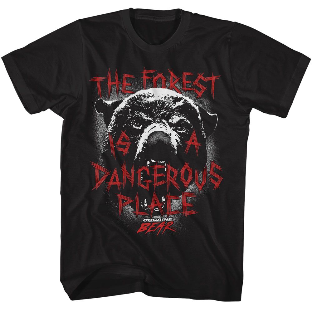 Cocaine Bear - Dangerous Place - American Classics - Solid Black Adult Short Sleeve T-Shirt