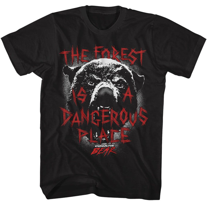 Cocaine Bear - Dangerous Place - American Classics - Solid Black Adult Short Sleeve T-Shirt