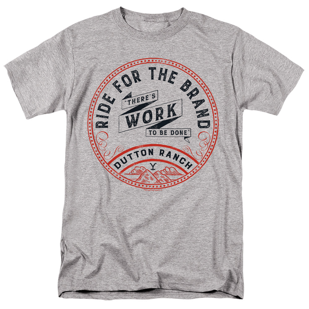 Yellowstone - There's Work To Be Done - Adult Unisex Short Sleeve T-Shirt - Gray