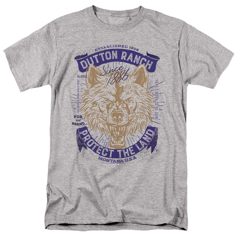 Yellowstone - Protect The Land Wolf - Adult Unisex Short Sleeve T-Shirt - White
