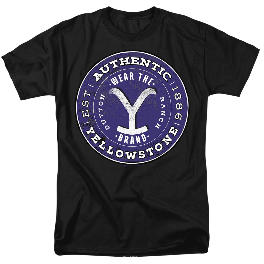Yellowstone - Authentic Yellowstone Blue Badge - Adult Unisex T-Shirt - Black