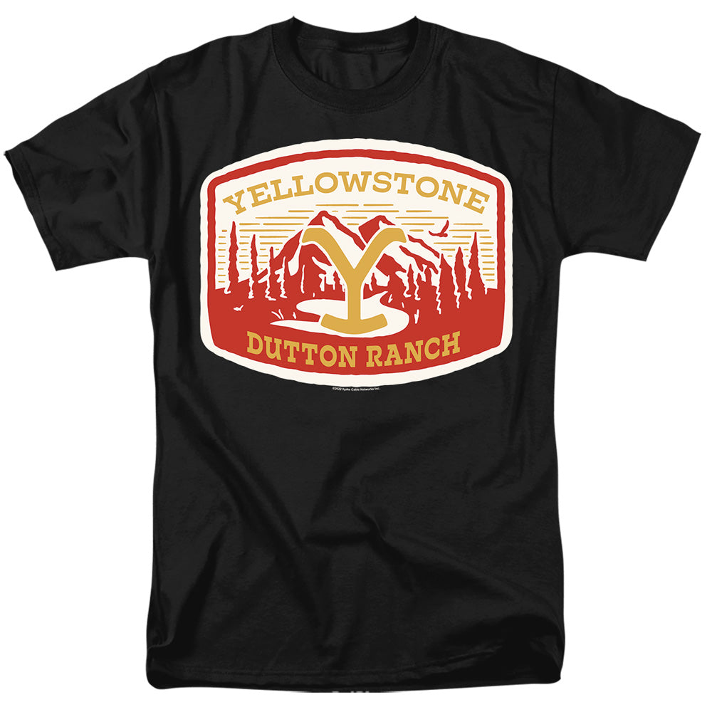 Yellowstone - Dutton Ranch With Mountains - Adult Unisex T-Shirt - Black