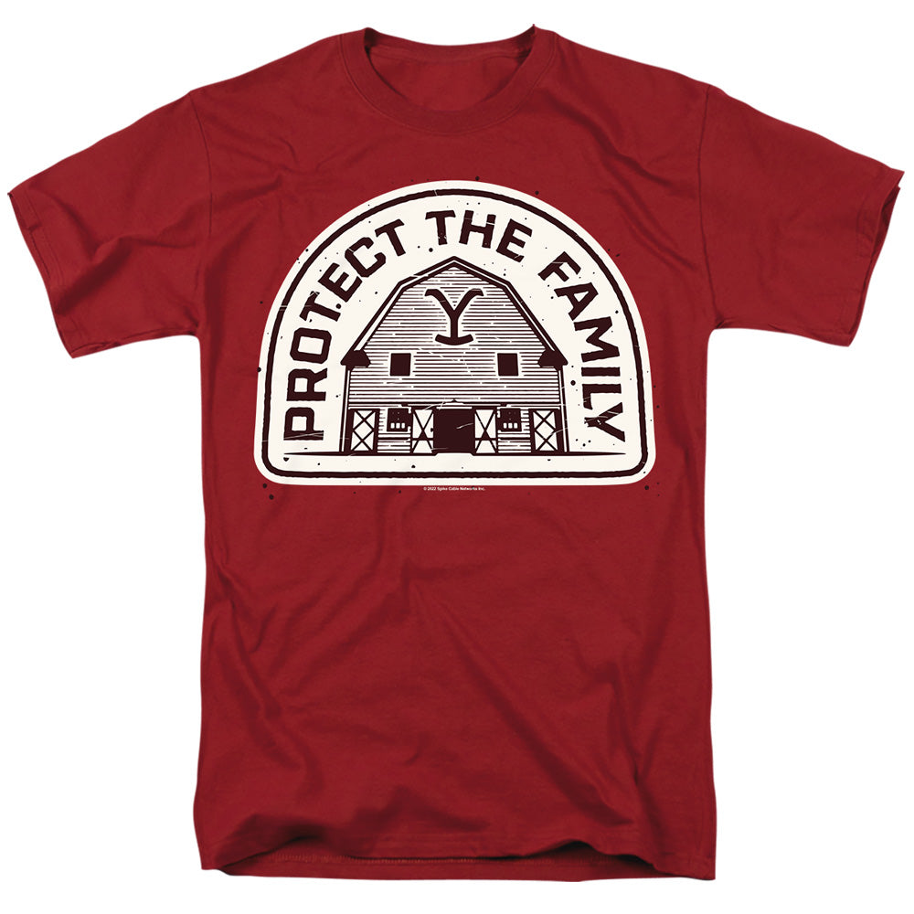 Yellowstone - Protect The Family Dutton Barn - Adult Unisex T-Shirt - Red