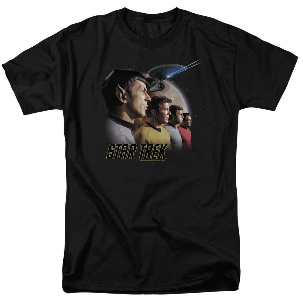 Star Trek: The Original Series Forward To Adventure Adult Unisex T-Shirt Black