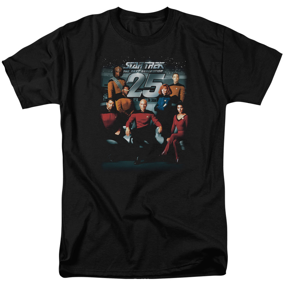 Star Trek - 25th Anniversary Crew - Adult Unisex Short Sleeve T-Shirt - Black