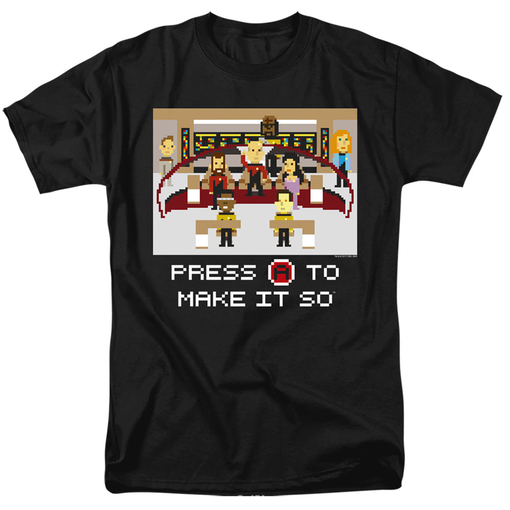 Star Trek - Make It So Pixel - Adult Unisex Short Sleeve T-Shirt - Black