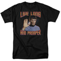 Star Trek: The Original Series Live Long And Prosper Adult Unisex T-Shirt Black