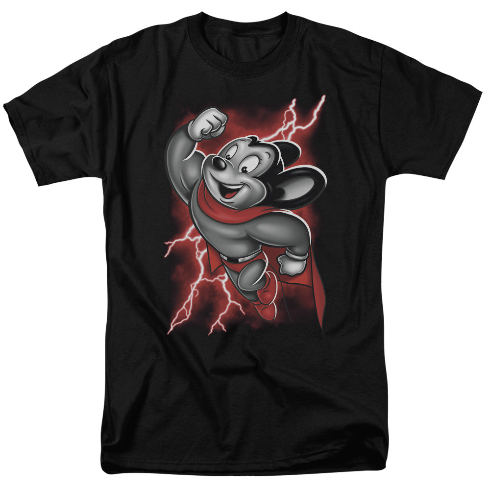 Mighty Mouse - Mighty Storm - Adult Unisex Short Sleeve T-Shirt - Black