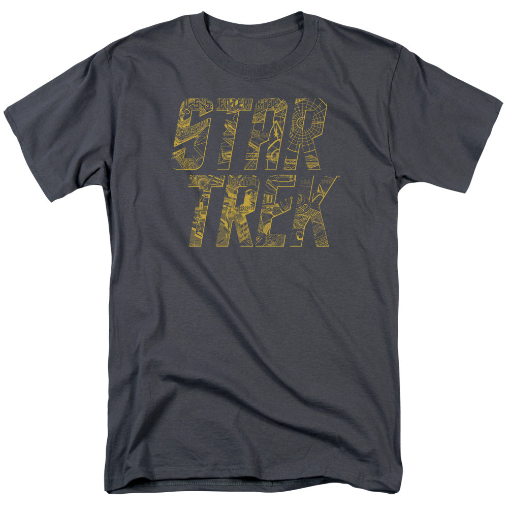 Star Trek - Schematic Logo - Adult Unisex Short Sleeve T-Shirt - Gray
