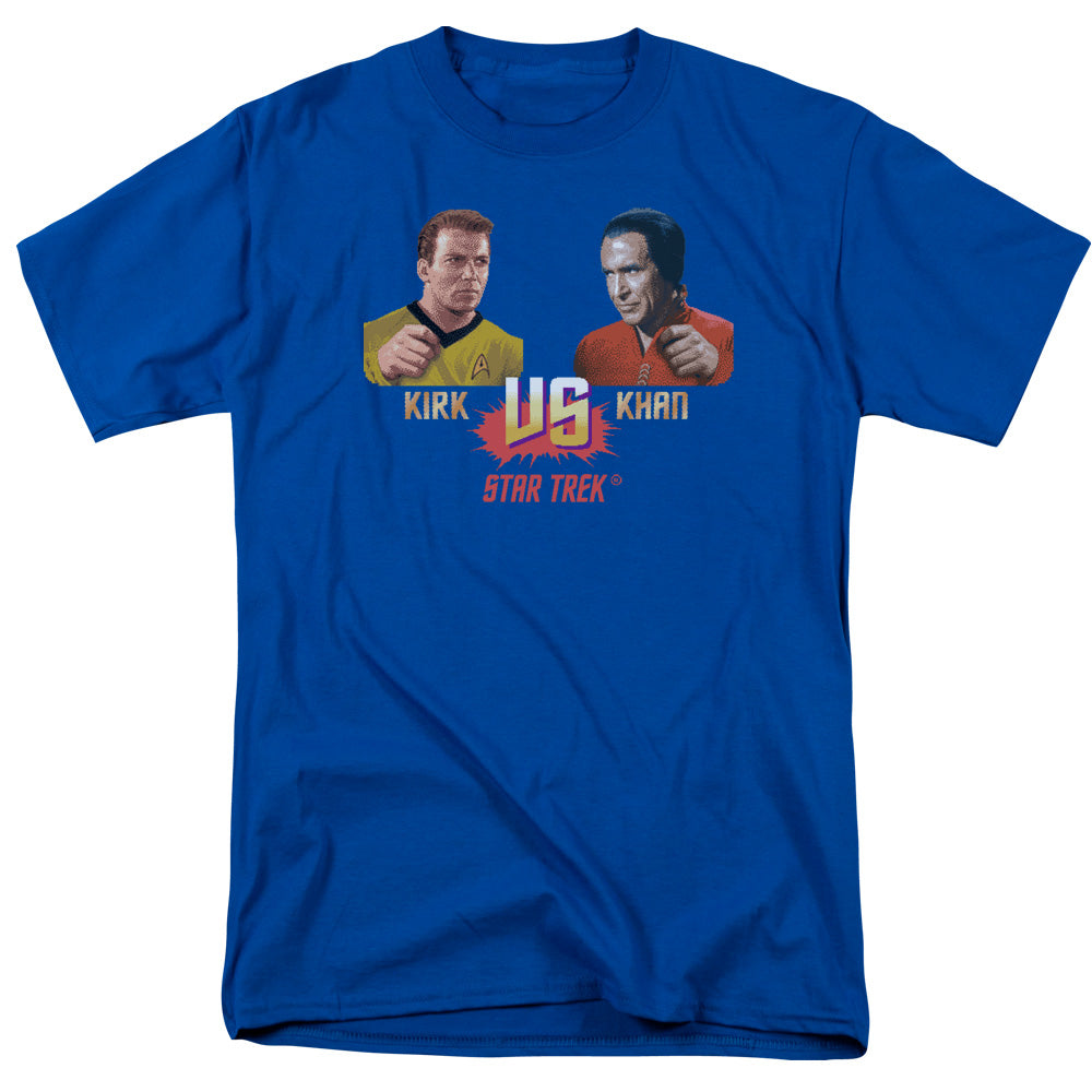 Star Trek - Kirk Vs Khan - Adult Unisex Short Sleeve T-Shirt - Blue