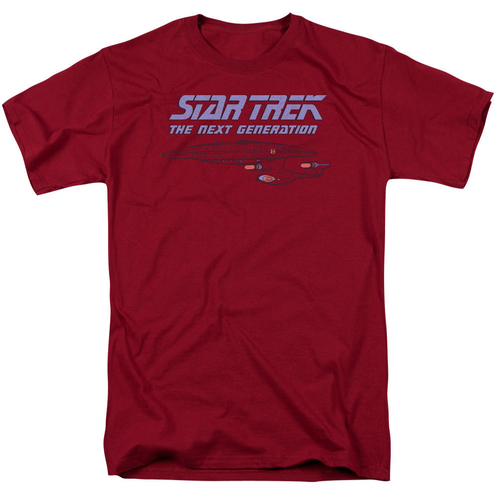 Star Trek - Distressed Tng - Adult Unisex Short Sleeve T-Shirt - Red
