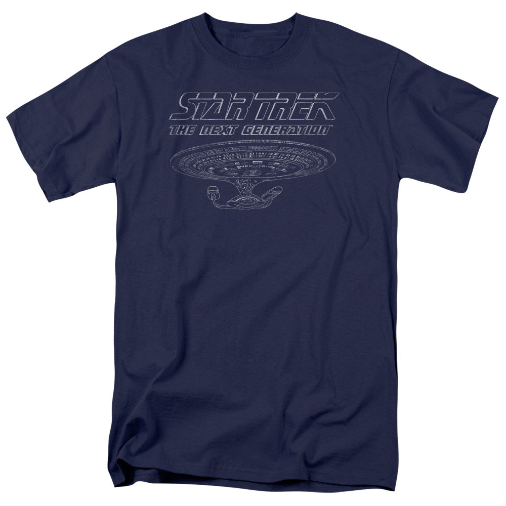 Star Trek - Tng Enterprise - Adult Unisex Short Sleeve T-Shirt - Blue