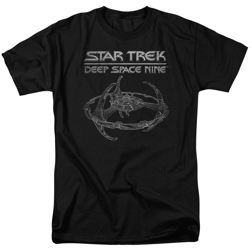 Star Trek - Ds9 Station - Adult Unisex Short Sleeve T-Shirt - Black