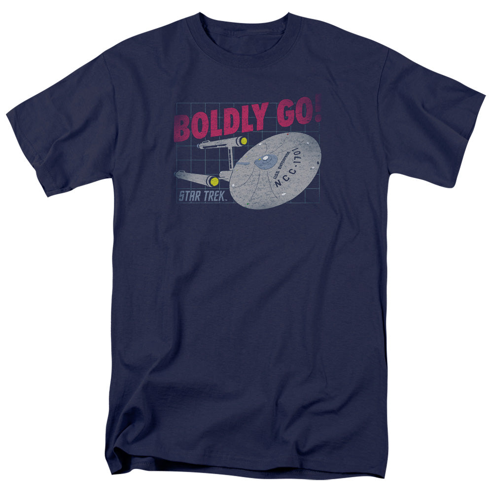 Star Trek - Boldly Go - Adult Unisex Short Sleeve T-Shirt - Blue