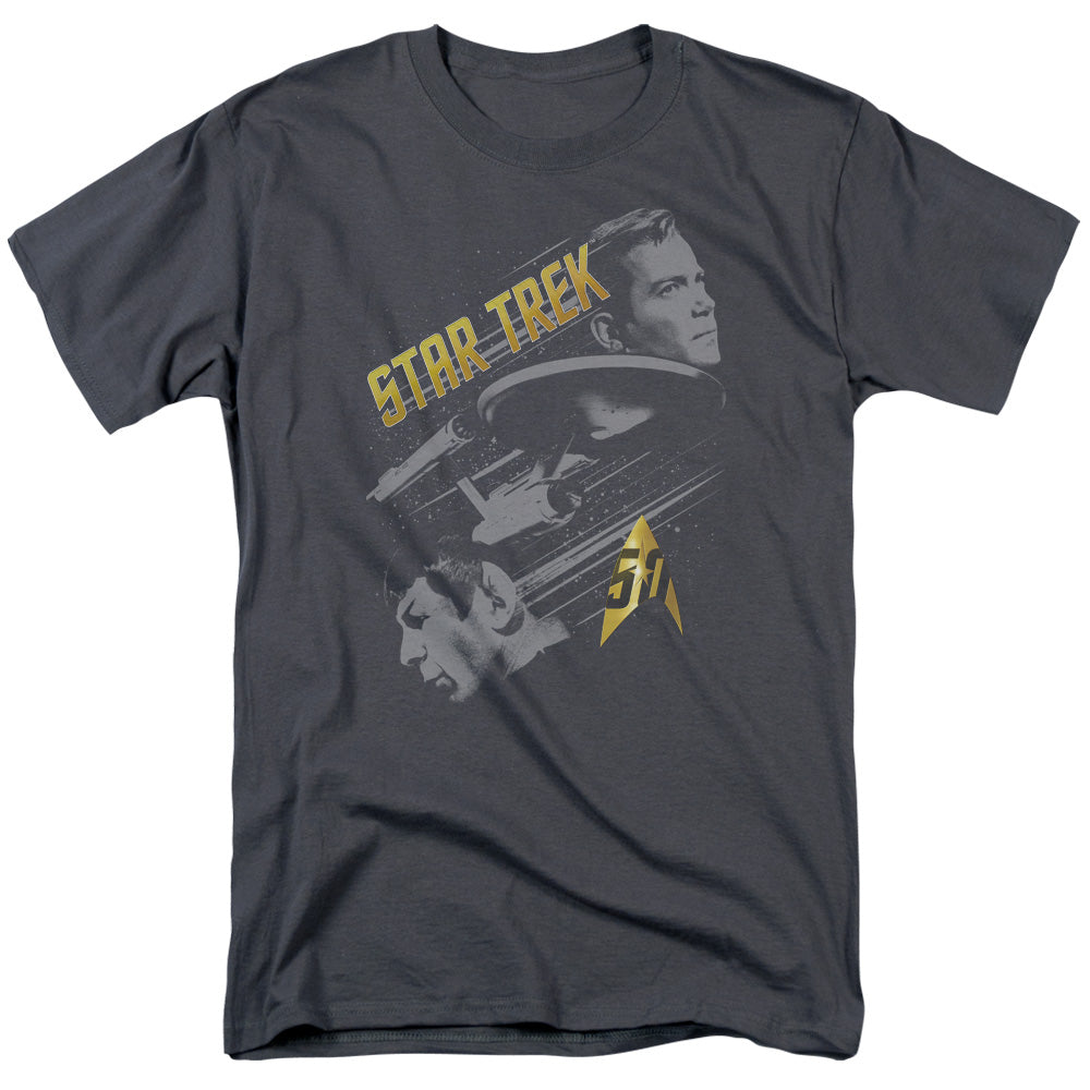 Star Trek - 50 Year Frontier - Adult Unisex Short Sleeve T-Shirt - Gray