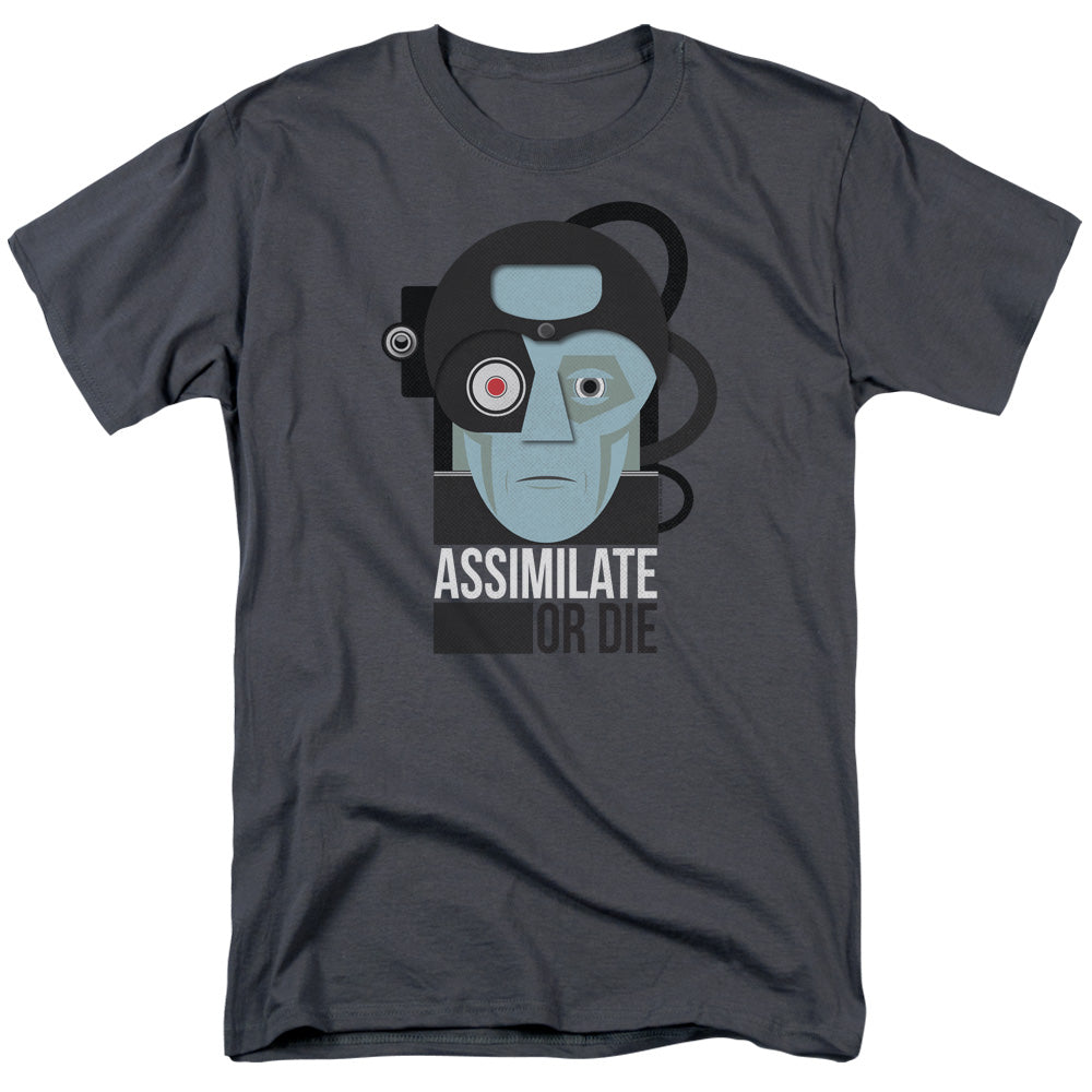 Star Trek - Assismilate Or Die - Adult Unisex Short Sleeve T-Shirt - Gray