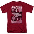 Star Trek - Captain And Crew - Adult Unisex Short Sleeve T-Shirt - Red