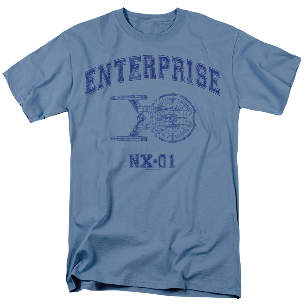 Star Trek - Enterprise Athletic - Adult Unisex Short Sleeve T-Shirt - Blue