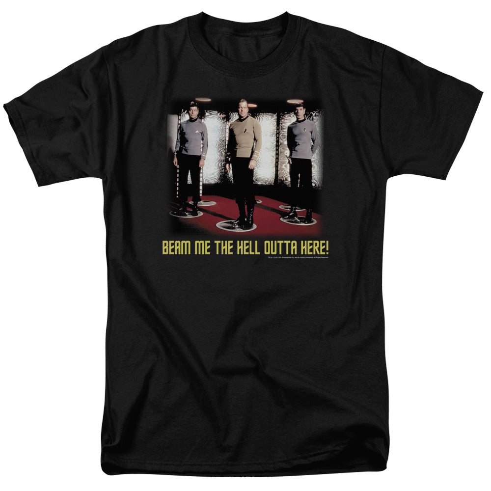 Star Trek - Beam Me Out - Adult Unisex Short Sleeve T-Shirt - Black
