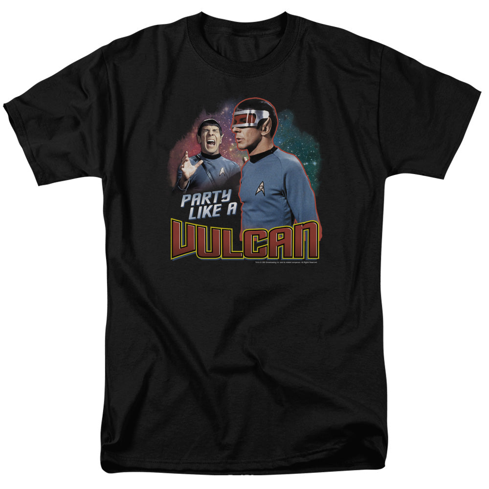 Star Trek - Party Like A Vulcan - Adult Unisex Short Sleeve T-Shirt - Black