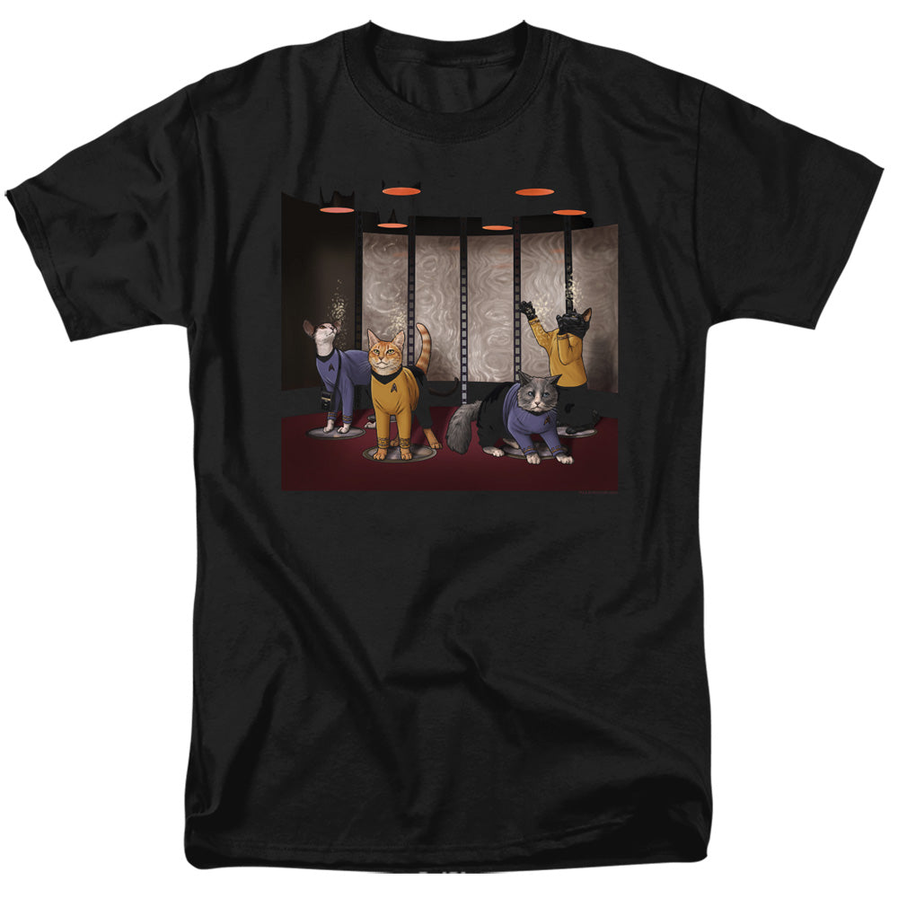 Star Trek - Beam Meow Up - Adult Unisex Short Sleeve T-Shirt - Black