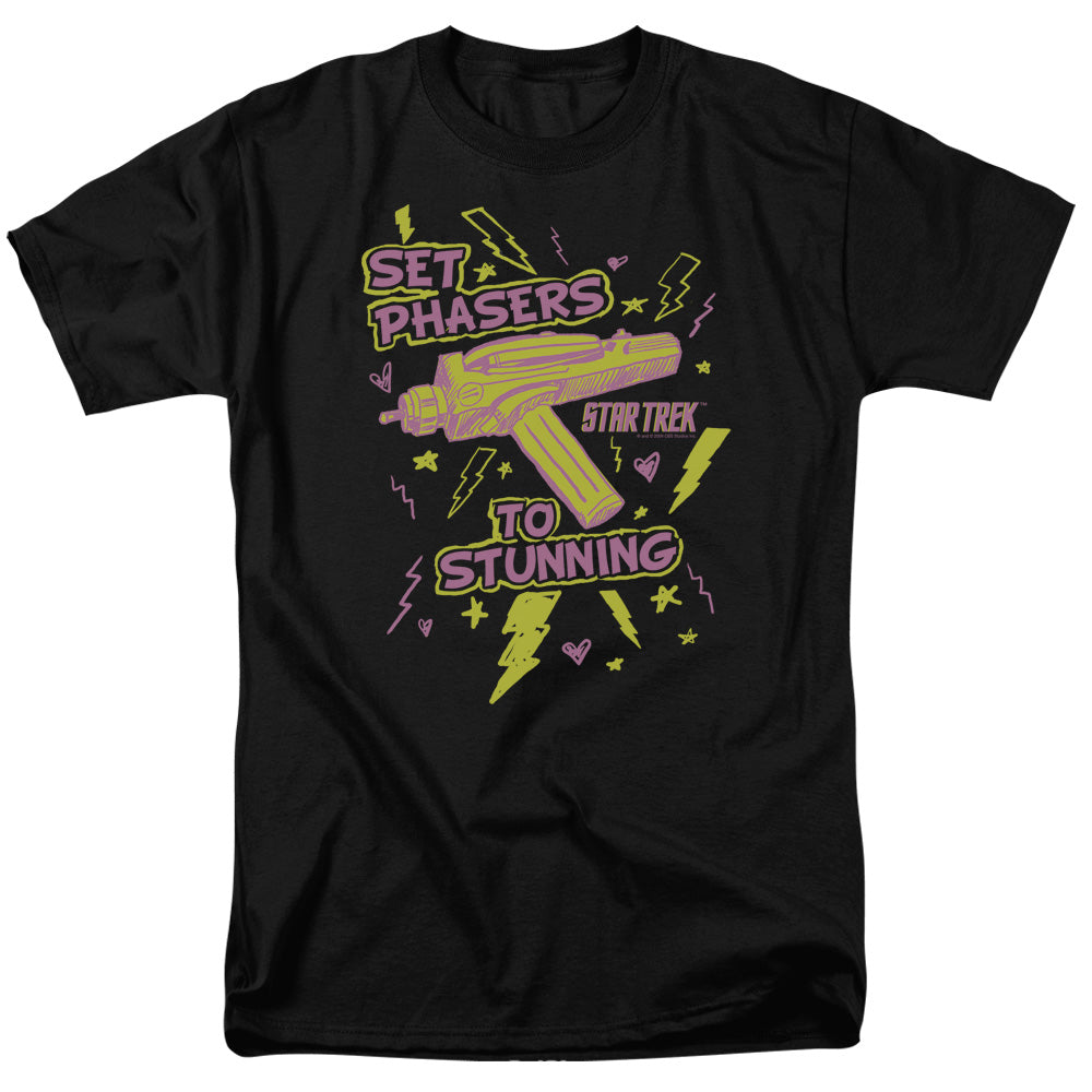 Star Trek - Set Phasers - Adult Unisex Short Sleeve T-Shirt - Black