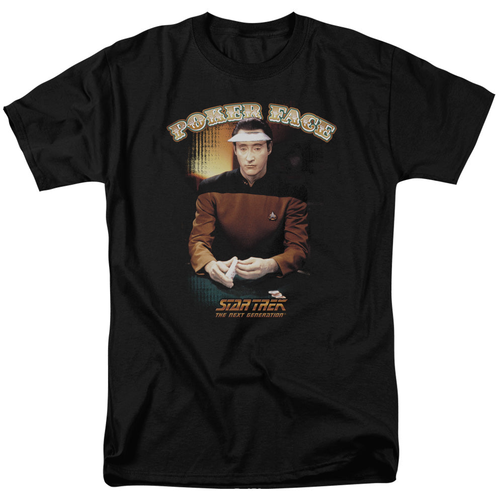 Star Trek - Poker Face - Adult Unisex Short Sleeve T-Shirt - Black