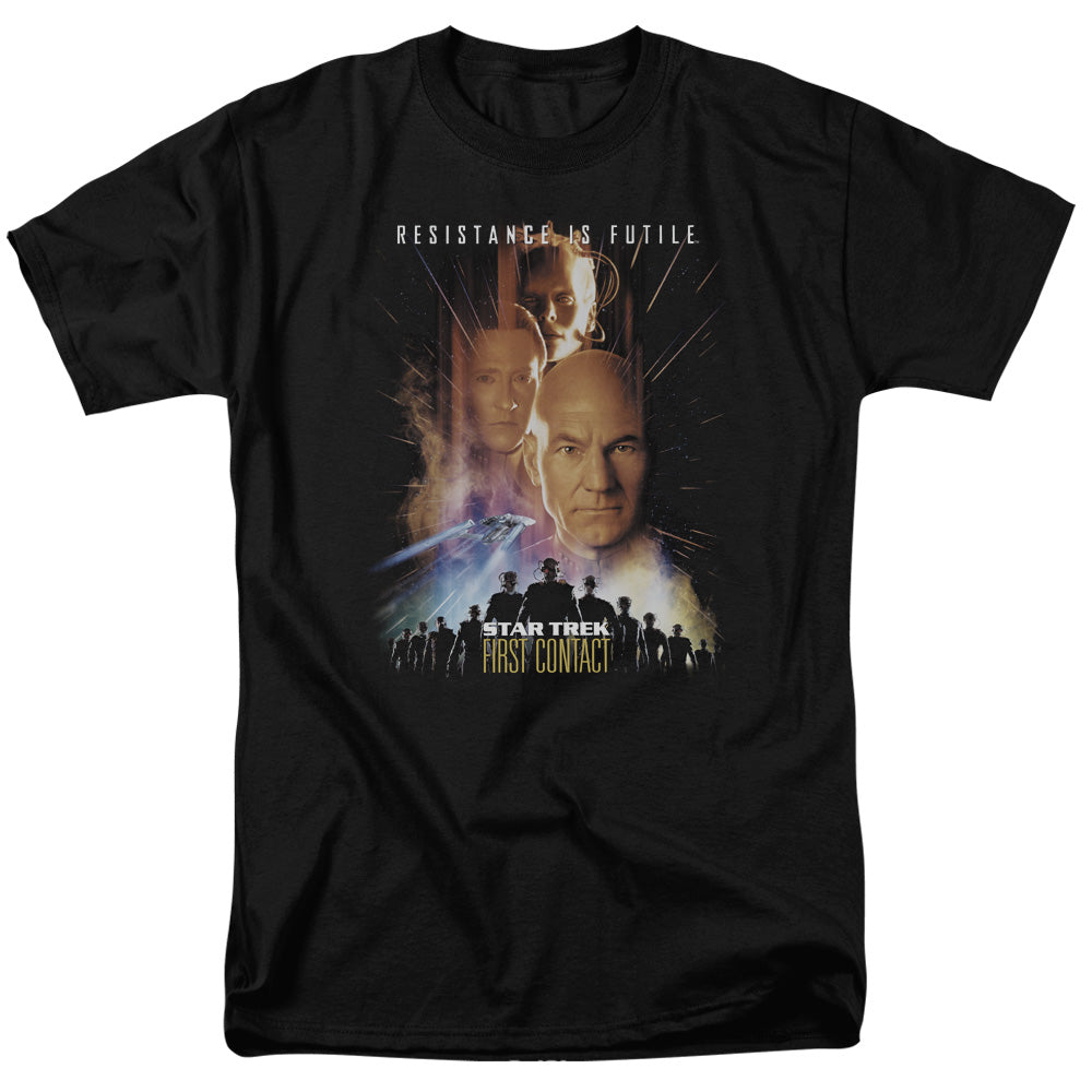 Star Trek - First Contact Movie - Adult Unisex Short Sleeve T-Shirt - Black