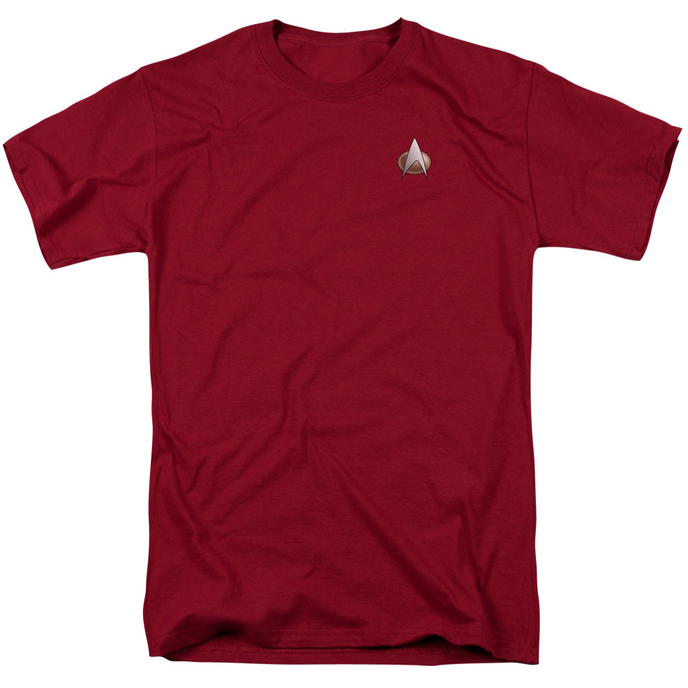 Star Trek - Tng Command Emblem - Adult Unisex Short Sleeve T-Shirt - Red