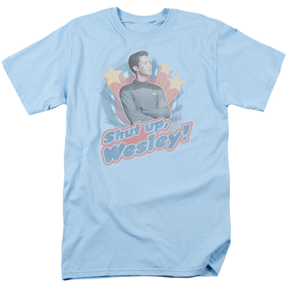 Star Trek - Shut Up Wesley - Adult Unisex Short Sleeve T-Shirt - Blue