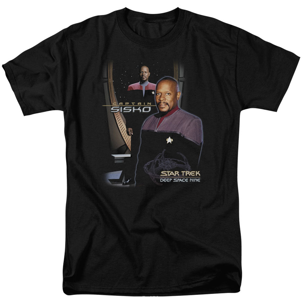 Star Trek - Captain Sisko - Adult Unisex Short Sleeve T-Shirt - Black
