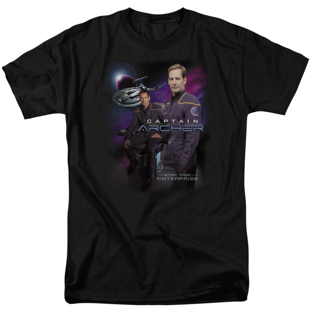 Star Trek - Captain Archer - Adult Unisex Short Sleeve T-Shirt - Black