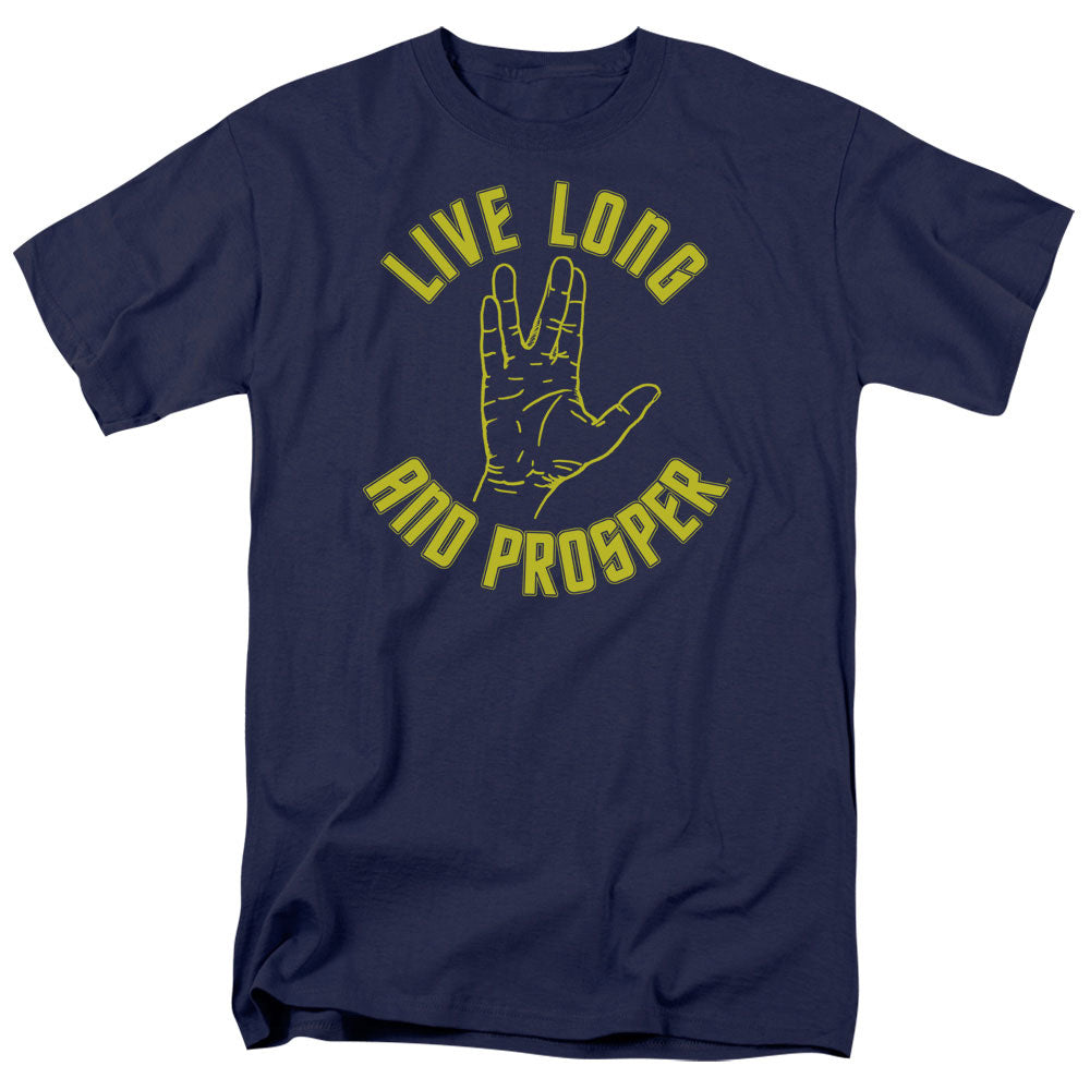 Star Trek - Live Long Hand - Adult Unisex Short Sleeve T-Shirt - Blue