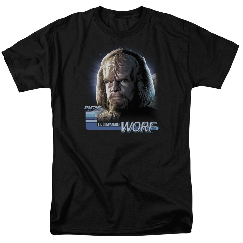 Star Trek - Tng Worf - Adult Unisex Short Sleeve T-Shirt - Black