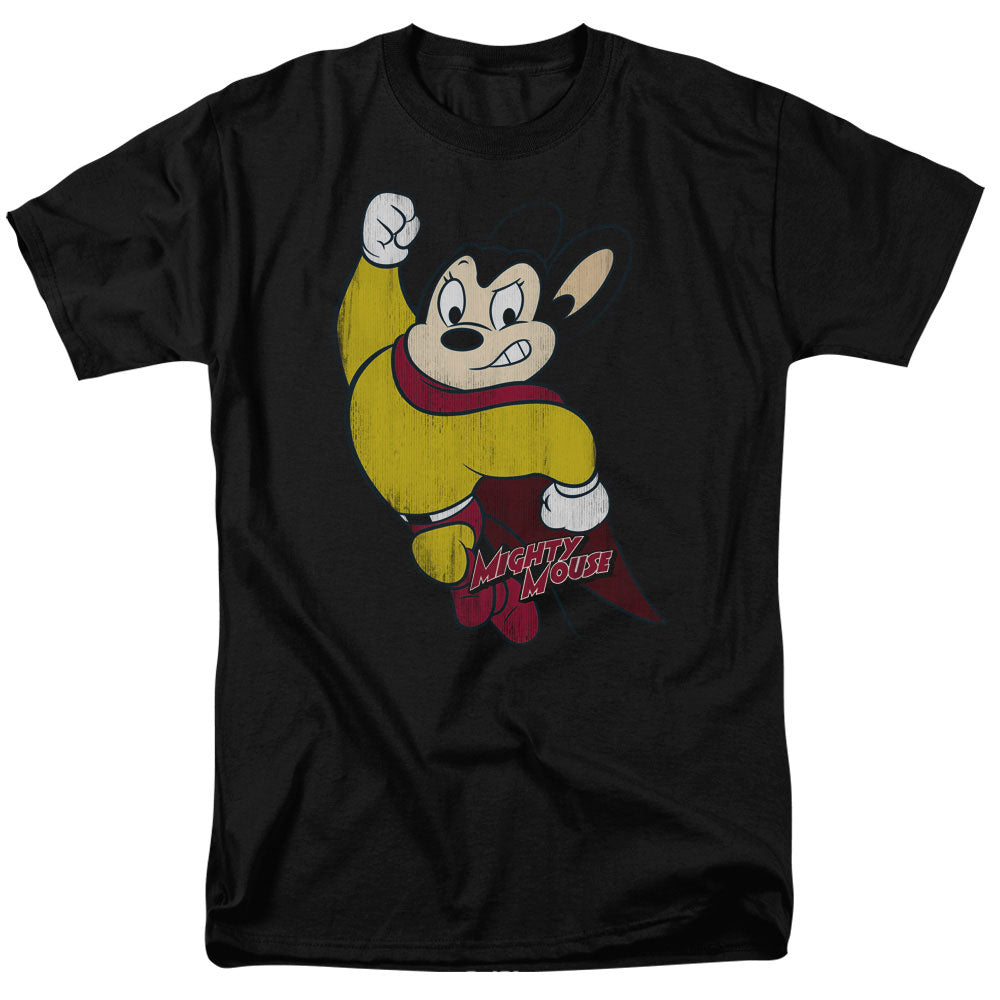 Mighty Mouse - Classic Hero - Adult Unisex Short Sleeve T-Shirt - Black