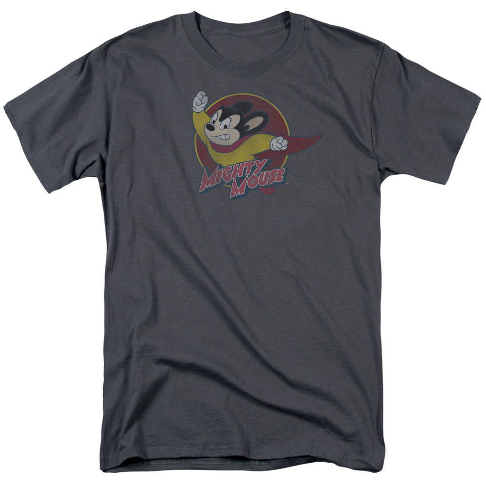 Mighty Mouse - Mighty Circle - Adult Unisex Short Sleeve T-Shirt - Gray