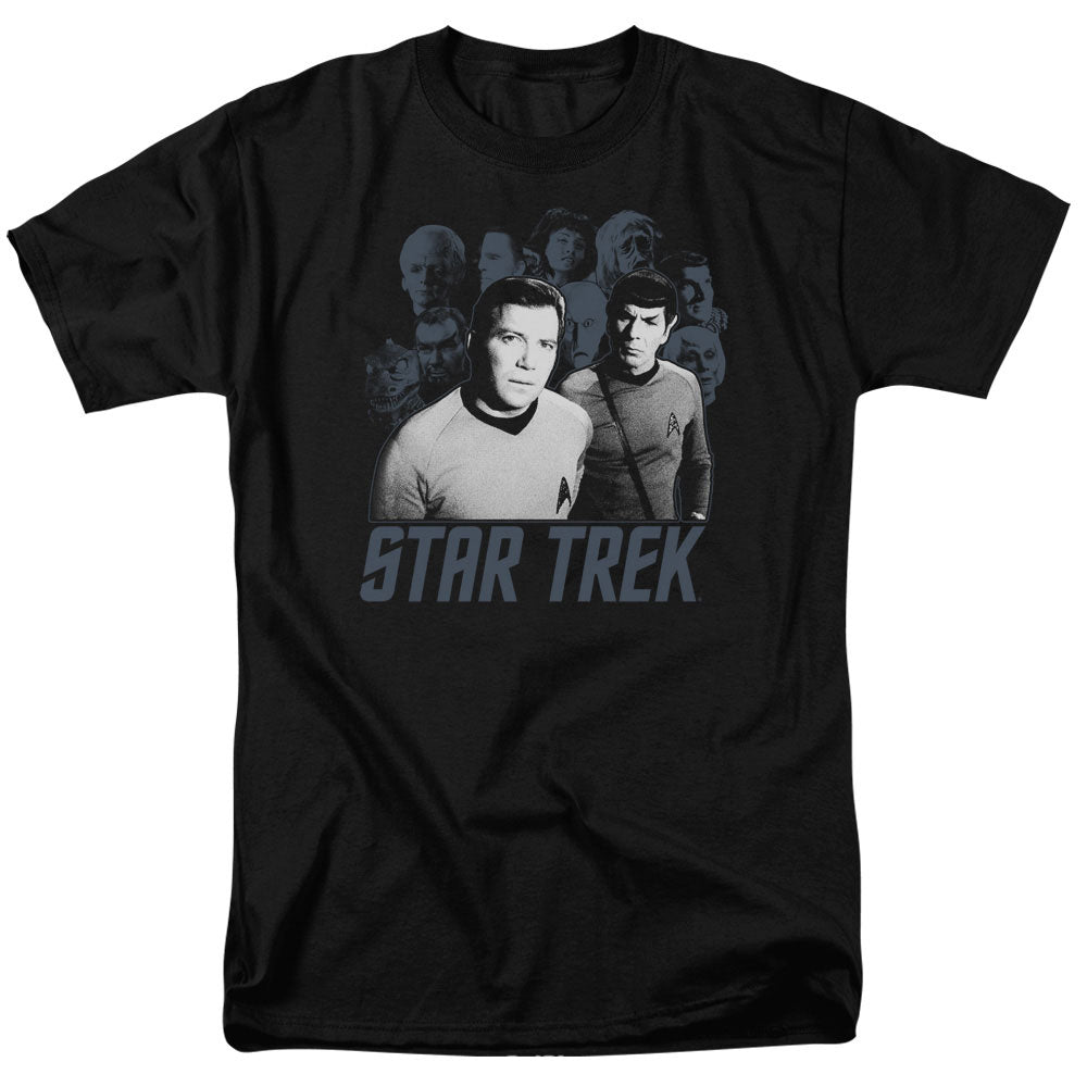 Star Trek - Kirk Spock And Company - Adult Unisex Short Sleeve T-Shirt - Black
