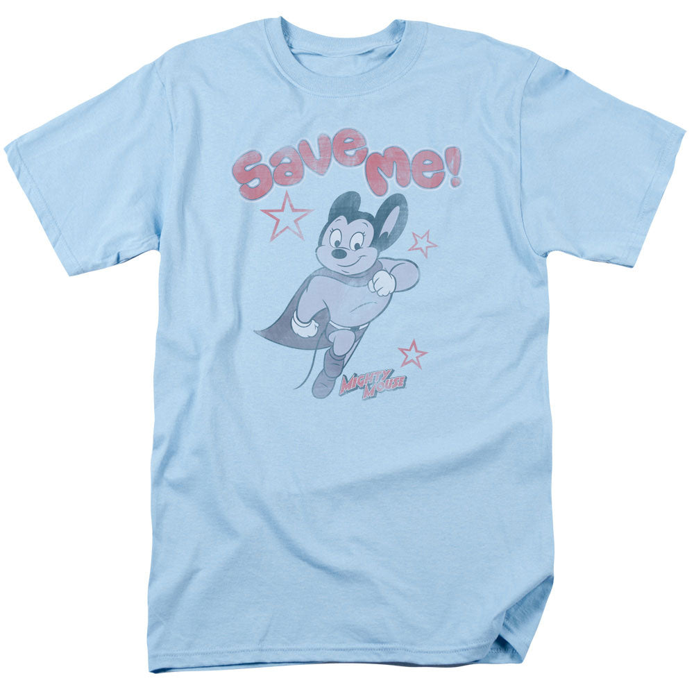Mighty Mouse - Save Me - Adult Unisex Short Sleeve T-Shirt - Blue