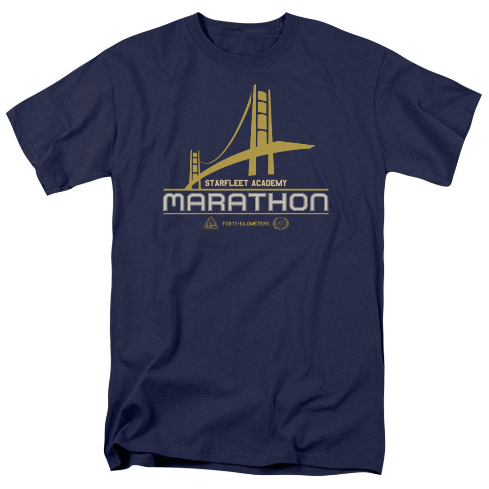 Star Trek - Marathon Logo - Adult Unisex Short Sleeve T-Shirt - Blue