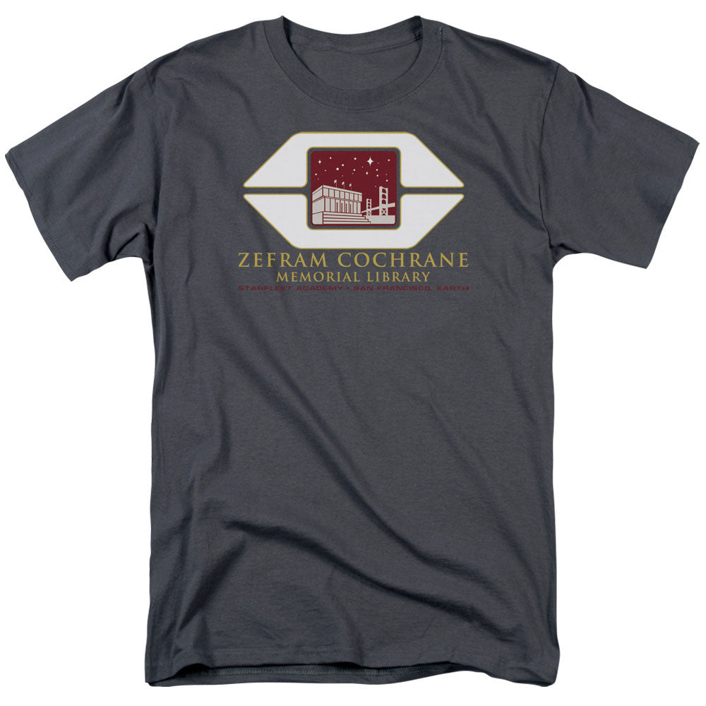 Star Trek - Cochrane Library - Adult Unisex Short Sleeve T-Shirt - Gray