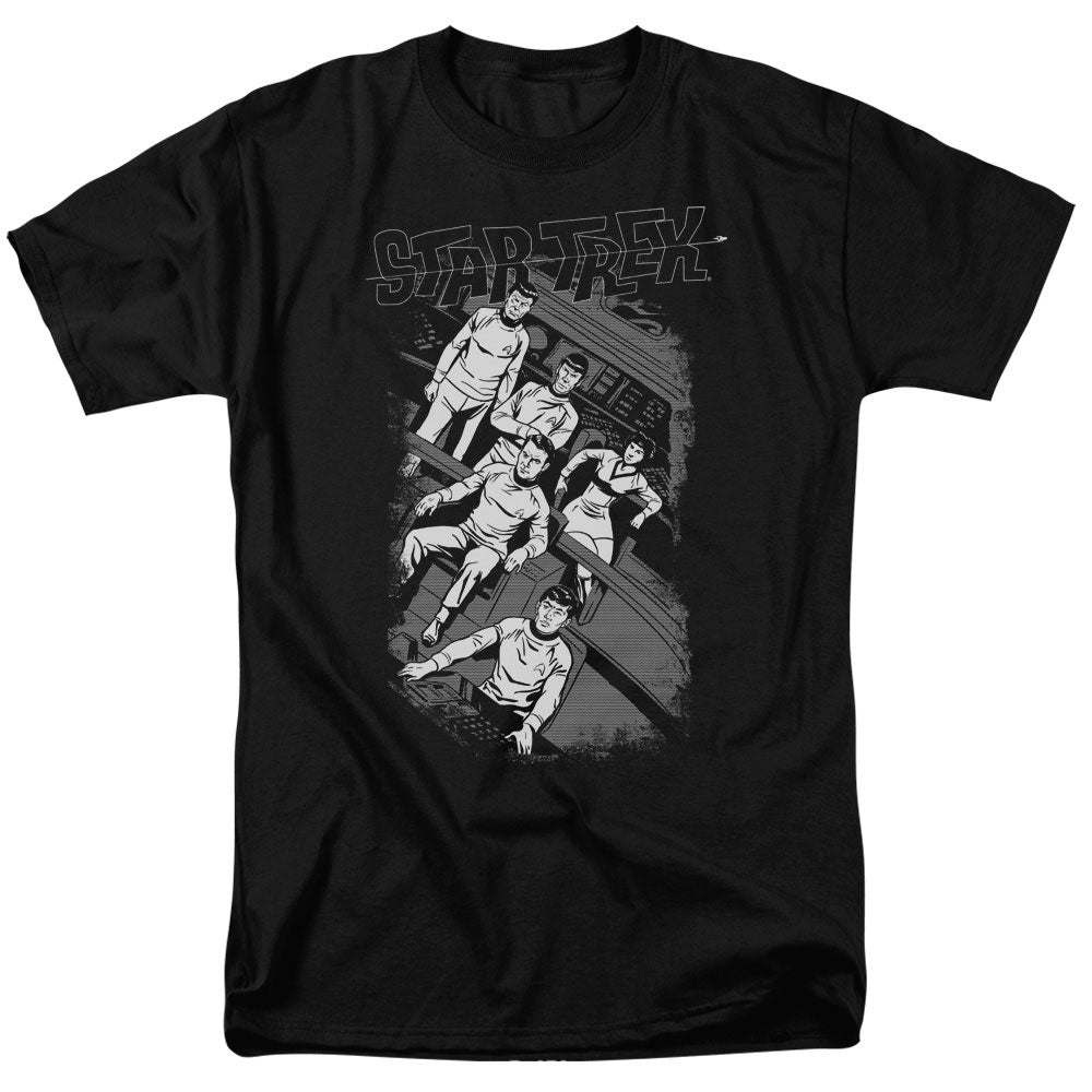 Star Trek - Retro Tilted Bridge - Adult Unisex Short Sleeve T-Shirt - Black