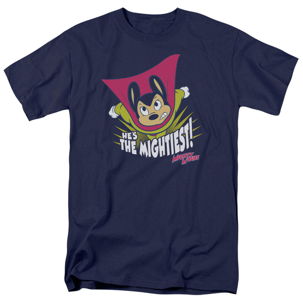 Mighty Mouse - The Mightiest - Adult Unisex Short Sleeve T-Shirt - Blue