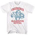Creedence Clearwater Revival - Band - American Classics - White Front Print Adult Short Sleeve Solid T-Shirt